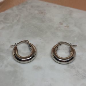 Small Silver Clasp Hoops